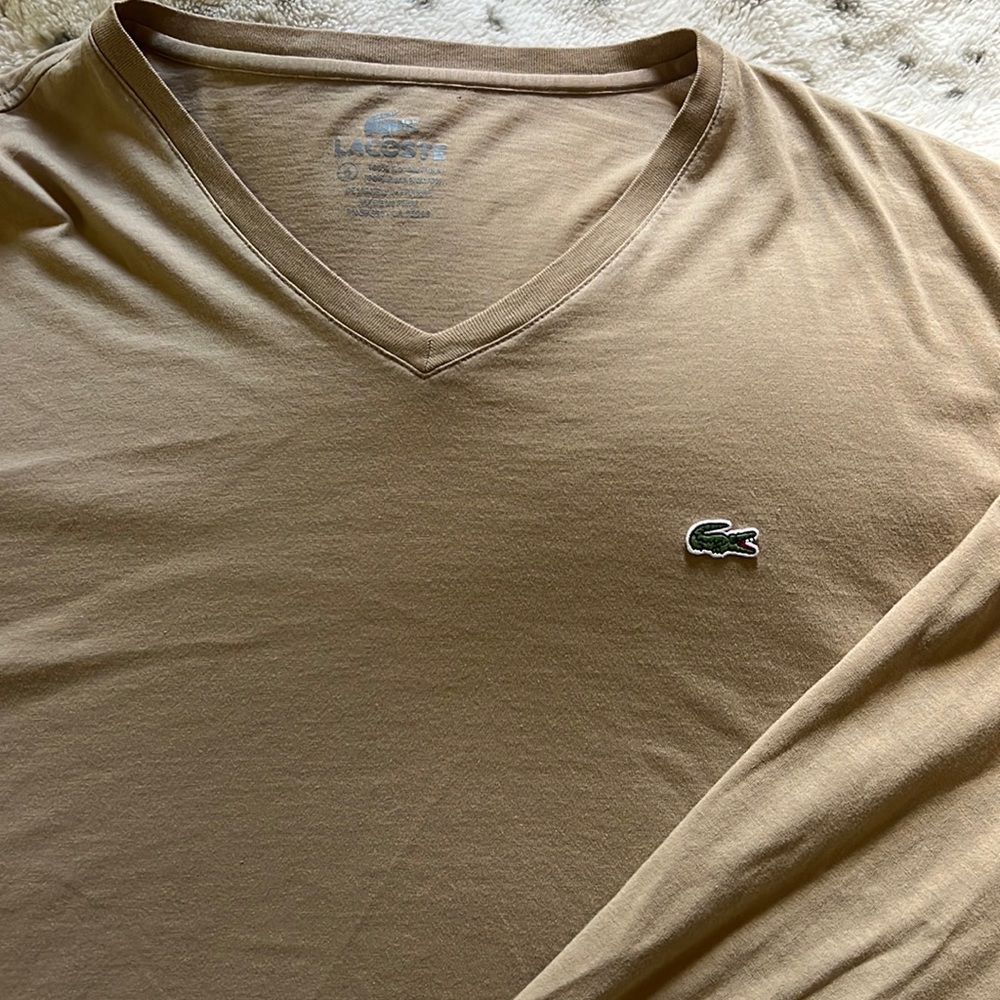 Lacoste long sleeve cotton v neck